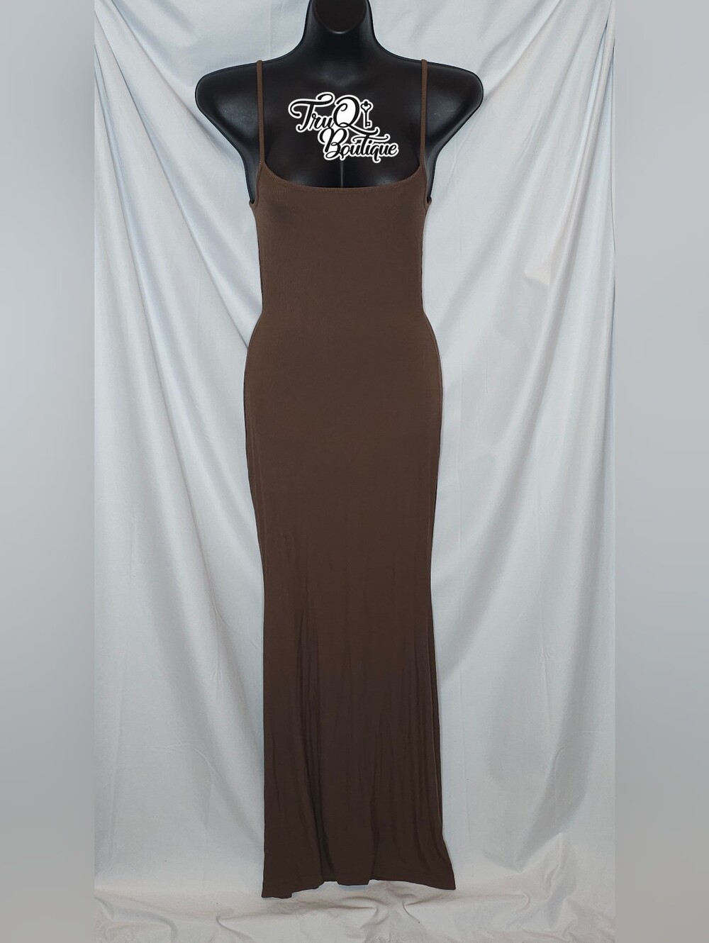 Skims Soft Lounge Long Slip Rib Dress Oxide AP-DRS-0596 Size Large